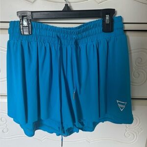 Blue running shorts flowy